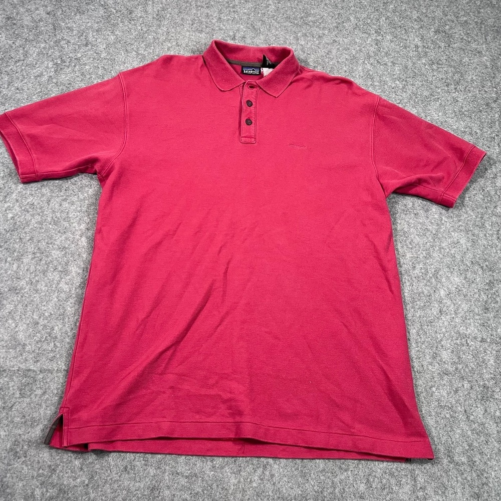 Patagonia Red Organic Cotton‎ Short Sleeve Collared Polo Shirt Men's Size Medium